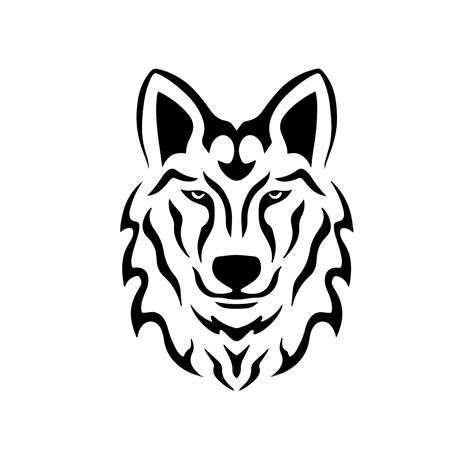 Tribal Wolf Head Logo. Tattoo Design. Animal Stencil Vector ...