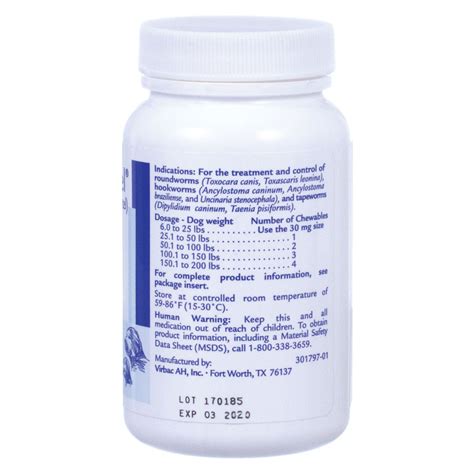 Virbantel 114mg for Medium/Large (per tablet) | On Sale | EntirelyPets Rx