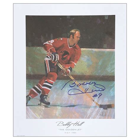 Bobby Hull Autographed 18X22 Lithograph - The Golden Jet - NHL Auctions