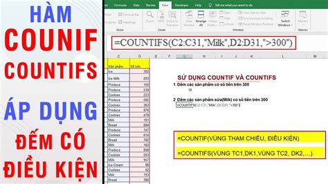 Hàm COUNTIF và COUNTIFS trong EXCEL - YouTube