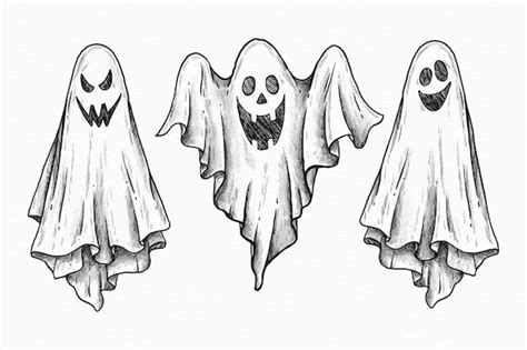 Coleção de fantasmas de halloween desenhados à mão | Vetor Grátis