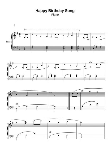 Happy birthday piano sheet music | Happy birthday piano, Sheet music ...