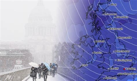 UK snow forecast MAP: Hellish 17 inch snowstorm to hit Britain next ...