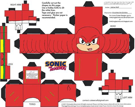 Sonic Papercraft Vg7 Knuckles Cubee by theflyingdachshund On Deviantart - Printable Papercrafts ...