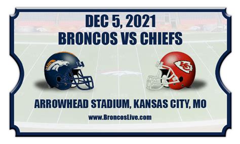 Denver Broncos vs Kansas City Chiefs Football Tickets | 12/05/21