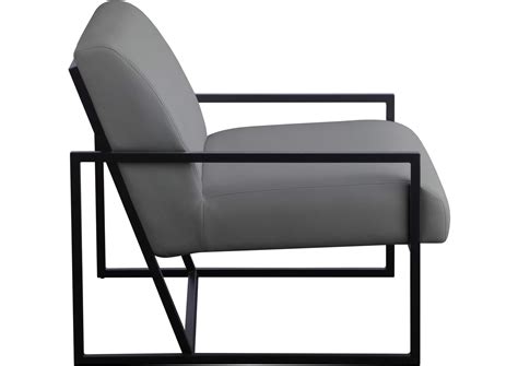 Industry Grey Faux Leather Accent Chair