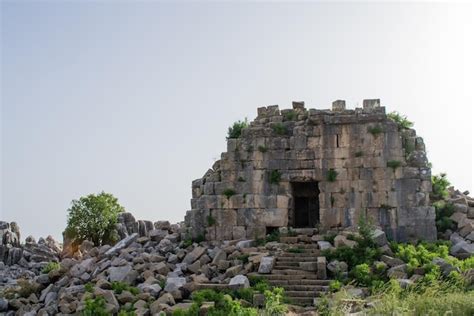 Premium Photo | Faraya lebanon mountains ski resort building ruins ...