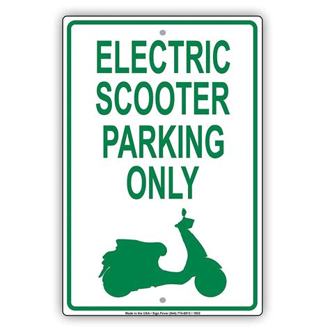 Electric Scooter Parking Only With Graphic Alert Caution Warning Notice ...