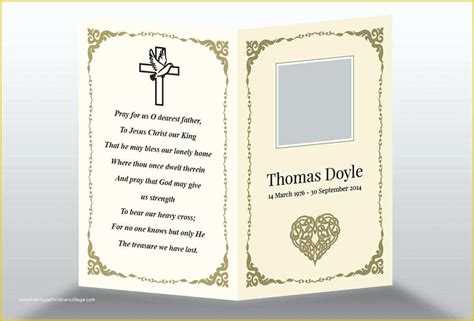 Free Printable Funeral Prayer Card Template Of Prayer Card Template ...