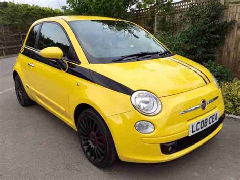 Fiat 2008 500 SPORT RHD YELLOW BLACK LEATHER 1.4 ARBATH. car for sale