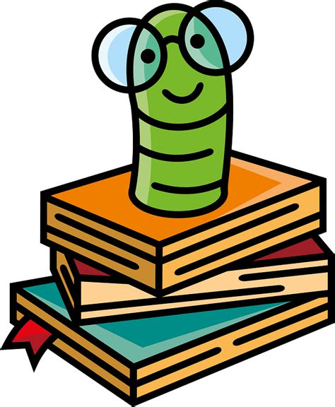 Book worm clipart. Free download transparent .PNG | Creazilla