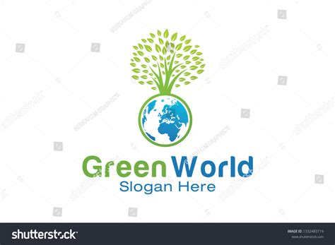 Green World Logo Design Template Stock Vector (Royalty Free) 1332483719 ...