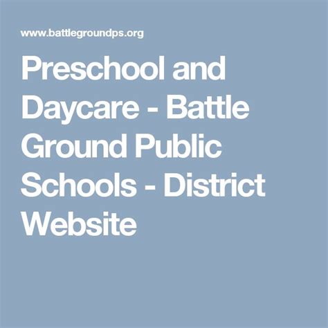 Preschool and Daycare - Battle Ground Public Schools - District Website | Public school ...