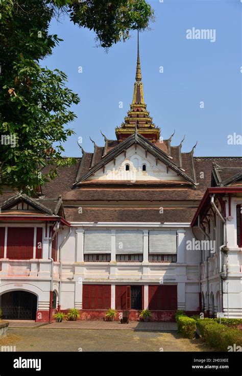 Architecture of ancient town in Luang Phrabang, Laos. The city was the ...