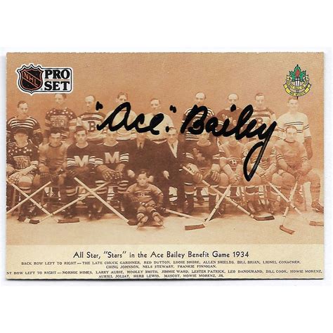 Ace Bailey Autographed 1991 Pro Set Hockey Card - NHL Auctions