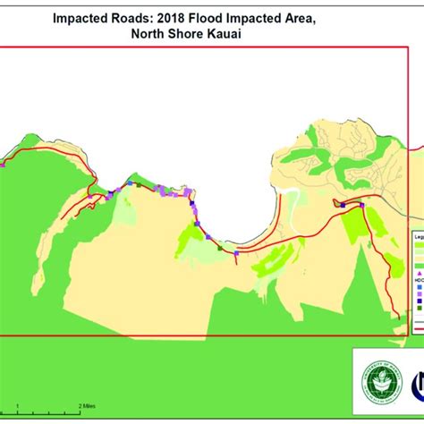 Flood damage locations, North Shore, Kaua'i, 2018 [60]. | Download ...