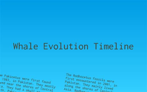 Whale Evolution Timeline by Kianna Martinez on Prezi