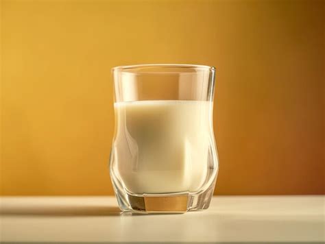 Premium AI Image | Glass of milk on a yellow background Close up