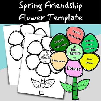 Spring Friendship Flower Template by K-12 Learn and Fun | TPT