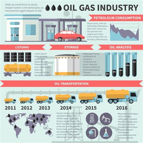 Free Vector | Gas Oil Industry Infographics