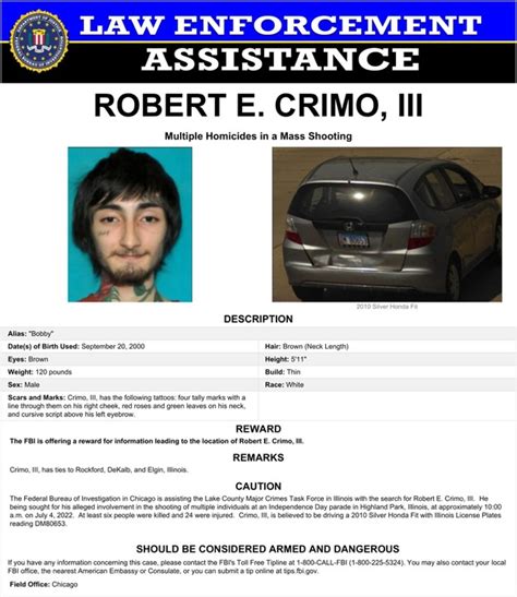 US Police Arrest Robert Crimo, Suspect In The July 4 US Parade Shooting Incident (Photos,Video)