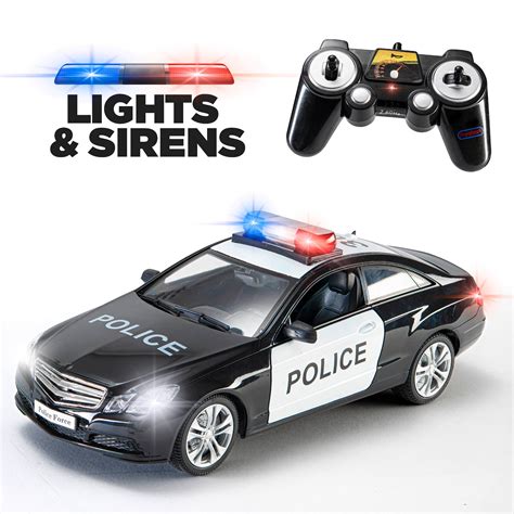 Prextex RC Police Car with Lights and Realistic Police Siren Sounds ...