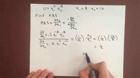 Marginal Rate of Substitution Example - YouTube