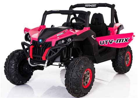 Utv-Mx 24V* Twin Seat Kids 4Wd Buggy - Eva Wheels - Pink - Ride On Toys