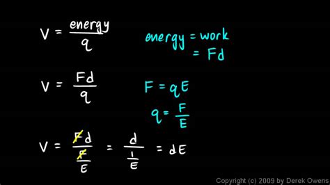 Physics 12.4.3a - Voltage Electric Fields and Distance - YouTube