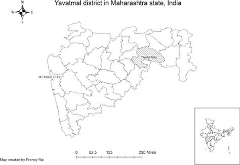 Map showing Yavatmal district in Maharashtra, India. | Download Scientific Diagram