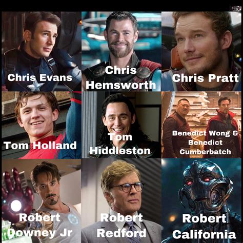 It’s pretty cool so many actors in the MCU share a first name : r ...