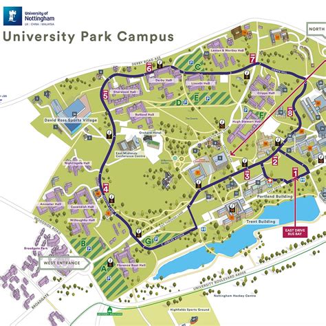 3D illustrated Campus Maps for University of Nottingham - Map Company