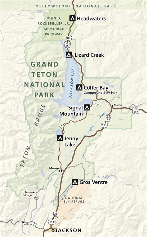 Map Of Yellowstone And Grand Tetons - United States Map States District