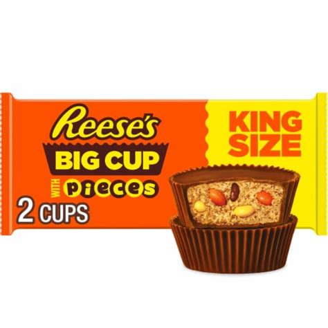 REESE'S Big Cup with Pieces Milk Chocolate King Size Peanut Butter Cups Candy Pack, 1 pk / 2.8 ...