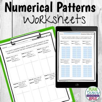 Numerical Patterns Worksheets Teaching Resources | TPT