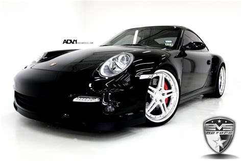 Gloss Black Porsche 911 Looking Good on Contrasting 5 Spoke Rims ...