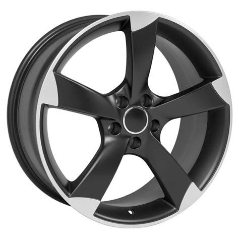 Audi S4 Style Replica Wheels Satin Black Mach'd Face 19x8.5 SET