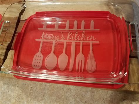 Personalized etched Casserole Baking Dish with Lid Pyrex dish | Etsy