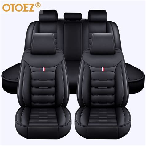 OTOEZ Car Seat Covers Full Set Leather Front and Rear Bench Backrest Seat Cover Set Universal ...