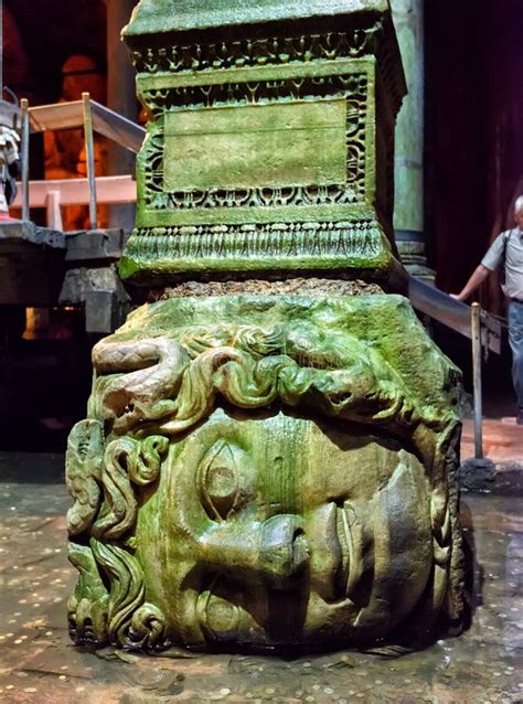 The Head of Medusa in the Basilica Cistern, Istanbul Editorial ...