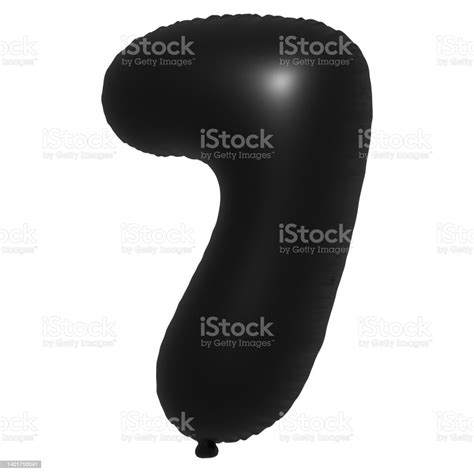 Black Helium Balloon 3d Number 7 Stock Illustration - Download Image ...