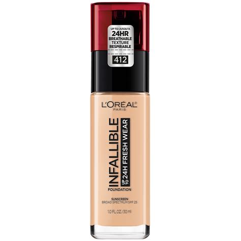 L'Oreal Paris Infallible 24 Hour Fresh Wear Foundation, Lightweight, Warm Ivory, 1 oz. - Walmart ...