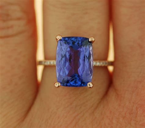 Tanzanite Ring. Rose Gold Ring GIA certified Lavender Lilac Tanzanite ...