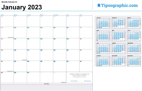 FREE DOWNLOAD > Download the 2023 Yearly Calendar with Week Numbers