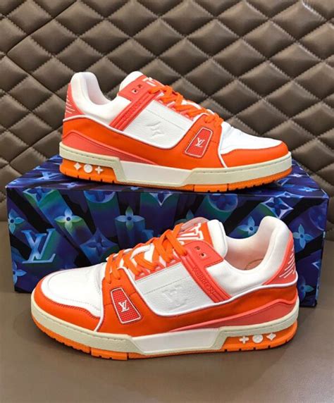 Louis Vuitton Men's LV Trainer Sneaker Orange - AlimorLuxury