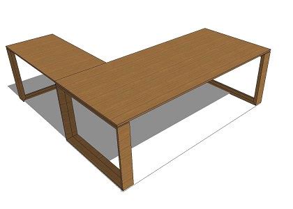 Free 3D Models - OFFICE FURNITURE - WOOD EXECUTIVE DESK - by SketchUp Texture Team