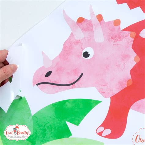 Dinosaur Wall Stickers Medium Scene (Pink Purple Aqua Red) – Owl & Brolly