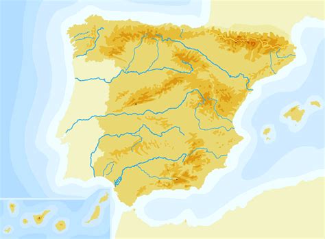 Mapa Mudo Rios De España Para Imprimir | Mapa