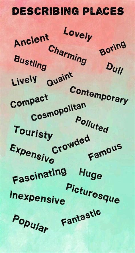 List of Adjectives Used to Describe Places - Sincere-has-Davies