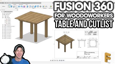 Modeling a Table and Generating PLANS AND A CUTLIST! Autodesk Fusion 360 for Woodworkers 3 - YouTube